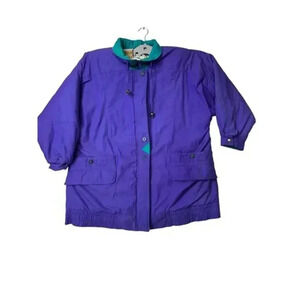 Vintage 80's 90's Purple  and Blue Ski Jacket Retro Colorful Weather Charsers XL